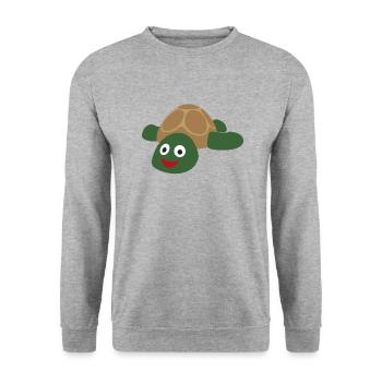 Cute cute and cheerful turtle - Unisex Sweatshirt - salt & pepper - Front - Alina (178cm) & Michal (187cm)