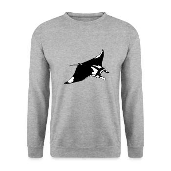 Raie Manta 2 - Sweat-shirt Unisexe - gris chiné - Devant - Alina (178cm) & Michal (187cm)