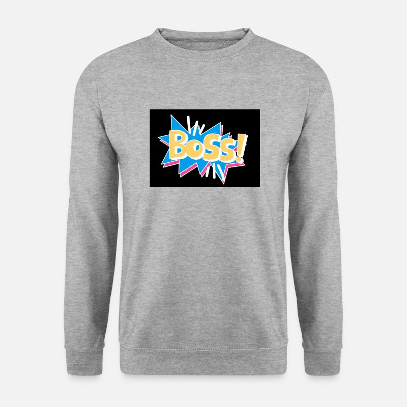 Du bist Boss! - Unisex Pullover - Weißgrau meliert