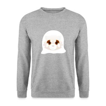 Red panda disguised as a ghost for Halloween - Unisex Sweatshirt - salt & pepper - Front - Alina (178cm) & Michal (187cm)
