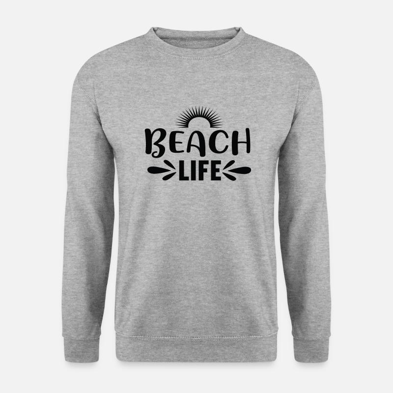 Beach Life - Unisex Pullover - Weißgrau meliert