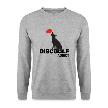 discgolf frisbee chien et disque frisbee - Sweat-shirt Unisexe - gris chiné - Devant - Alina (178cm) & Michal (187cm)