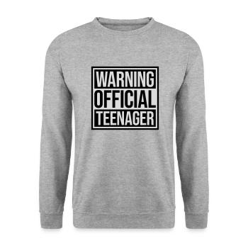 avertissement citation officielle d’adolescent - Sweat-shirt Unisexe - gris chiné - Devant - Alina (178cm) & Michal (187cm)