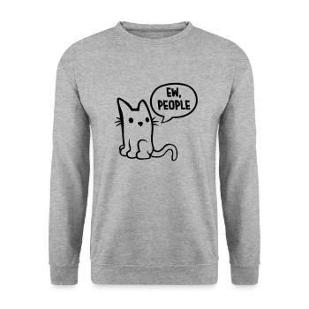 Joke cat ew people - Unisex Sweatshirt - salt & pepper - Front - Alina (178cm) & Michal (187cm)