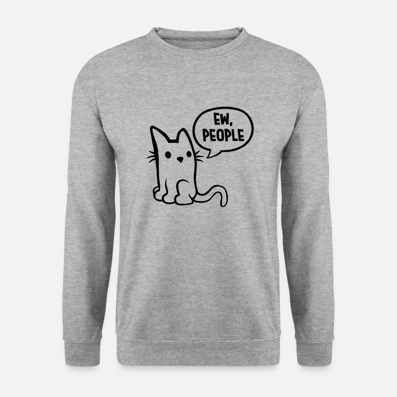 Joke cat ew people - Unisex Sweatshirt - salt & pepper