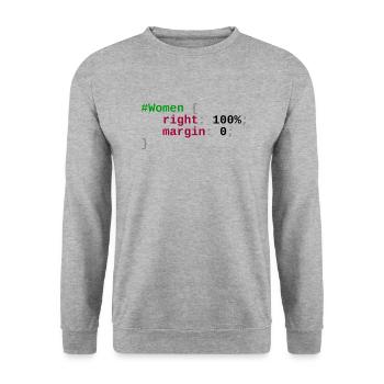 Women are right - Sweat-shirt Unisexe - gris chiné - Devant - Alina (178cm) & Michal (187cm)