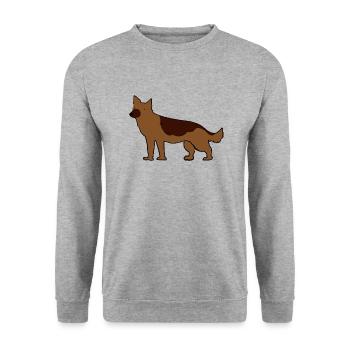 Deutscher Schäferhund - Unisex Pullover - Weißgrau meliert - Vorne - Alina (178cm) & Michal (187cm)