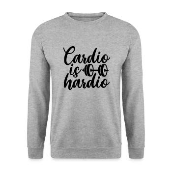 Cardio ist Hardio - Unisex Pullover - Weißgrau meliert - Vorne - Alina (178cm) & Michal (187cm)
