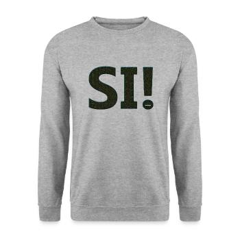 oui chante drôle pas de fille féminisme appliquer toujours - Sweat-shirt Unisexe - gris chiné - Devant - Alina (178cm) & Michal (187cm)