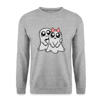 Couple Fantômes Homme Femme - Sweat-shirt Unisexe - gris chiné - Devant - Alina (178cm) & Michal (187cm)