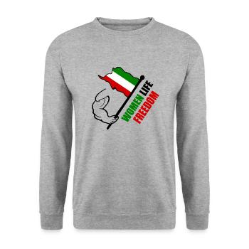 Women life freedom - Sweat-shirt Unisexe - gris chiné - Devant - Alina (178cm) & Michal (187cm)