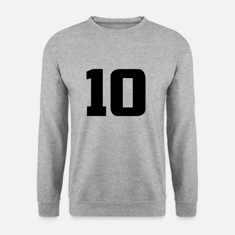 Anzahl 10 - Unisex Pullover - Weißgrau meliert