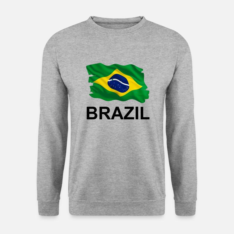 Brasilien - Unisex Pullover - Weißgrau meliert