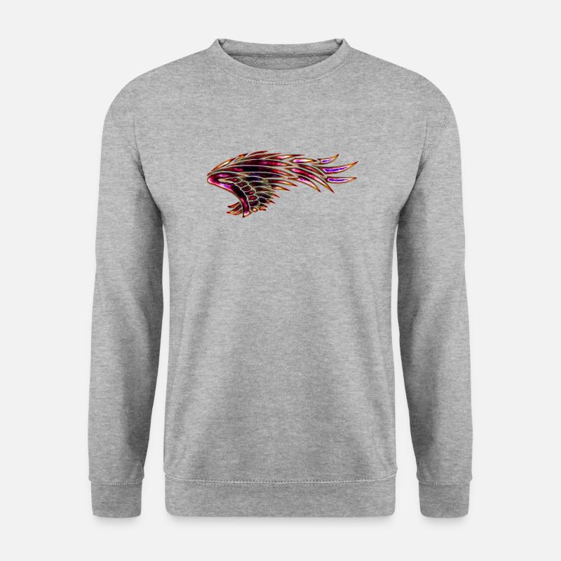 Fluegel Nr 04 C Rechts - Unisex Pullover - Weißgrau meliert
