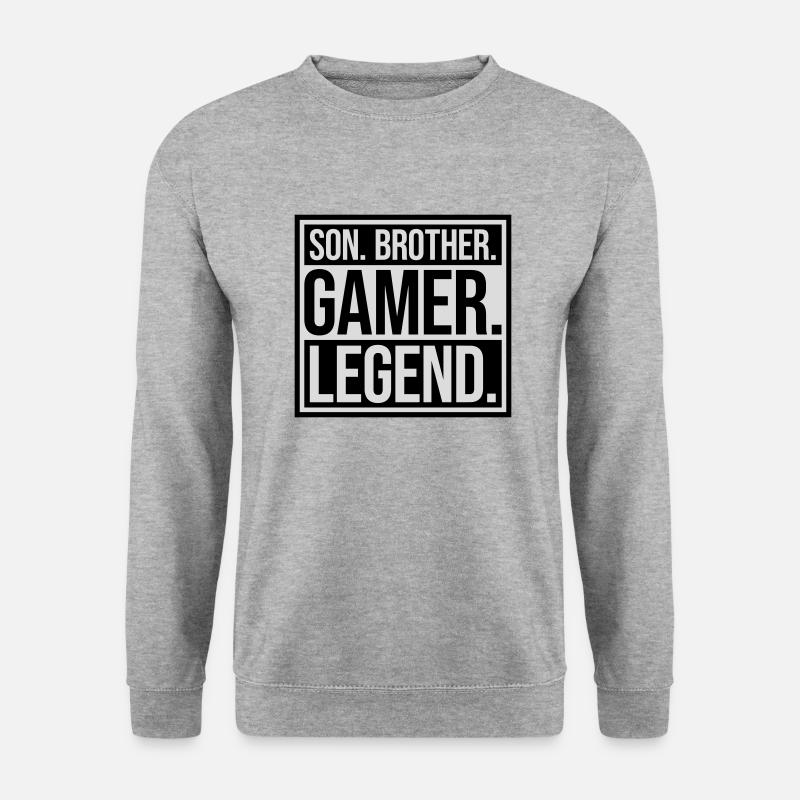 Fils Frère Gamer Légende - Sweat-shirt Unisexe - gris chiné