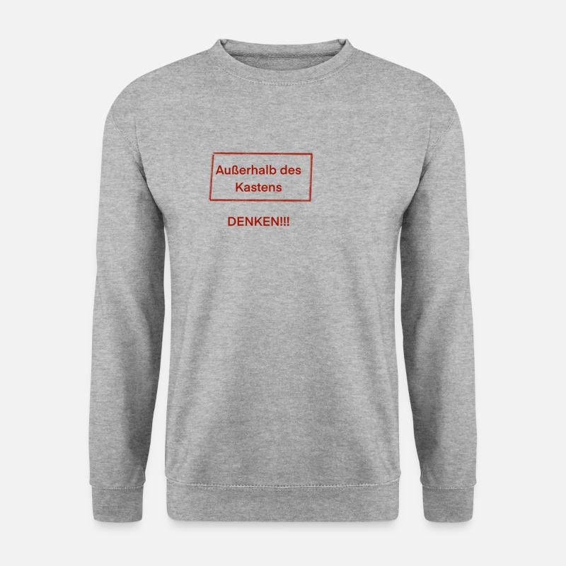Denken - Unisex Pullover - Weißgrau meliert