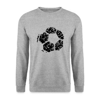 Soccer Fussball - Unisex Sweatshirt - salt & pepper - Front - Alina (178cm) & Michal (187cm)