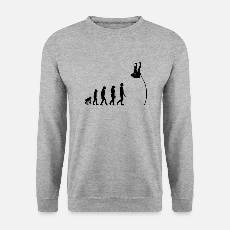 Stabhochsprung Evolution - Unisex Pullover - Weißgrau meliert