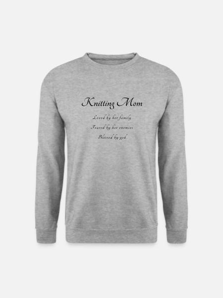 Stricken Spruch Mama - Unisex Pullover - Weißgrau meliert