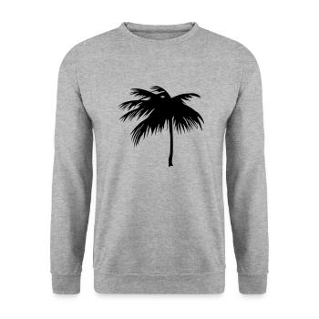 Tropical Beach Paradise Palm Sun Vector 4 - Sweat-shirt Unisexe - gris chiné - Devant - Alina (178cm) & Michal (187cm)