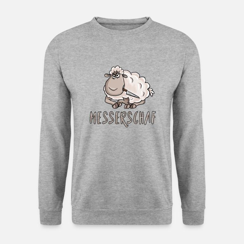 messerschaf - Unisex Pullover - Weißgrau meliert