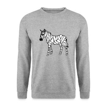 The zebra - Unisex Sweatshirt - salt & pepper - Front - Alina (178cm) & Michal (187cm)