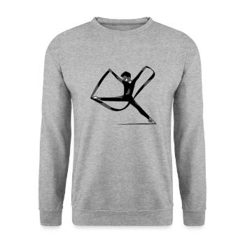 The gymnast with the ribbon - Unisex Sweatshirt - salt & pepper - Front - Alina (178cm) & Michal (187cm)
