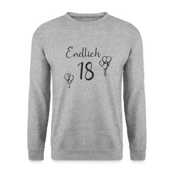 18 - Unisex Pullover - Weißgrau meliert - Vorne - Alina (178cm) & Michal (187cm)