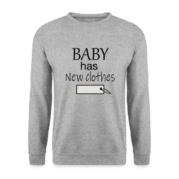 Baby has new clothes - Unisex Pullover - Weißgrau meliert - Vorne - Alina (178cm) & Michal (187cm)