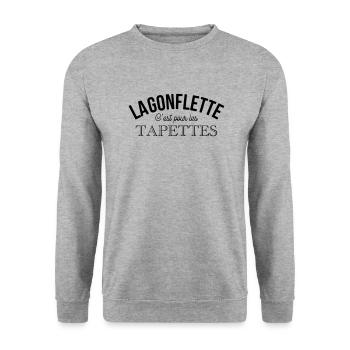 La gonflette muscu - Sweat-shirt Unisexe - gris chiné - Devant - Alina (178cm) & Michal (187cm)