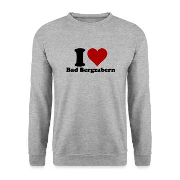 I Love Bad Bergzabern - Unisex Pullover - Weißgrau meliert - Vorne - Alina (178cm) & Michal (187cm)