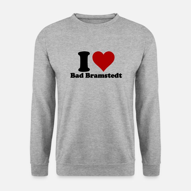 I Love Bad Bramstedt - Unisex Pullover - Weißgrau meliert