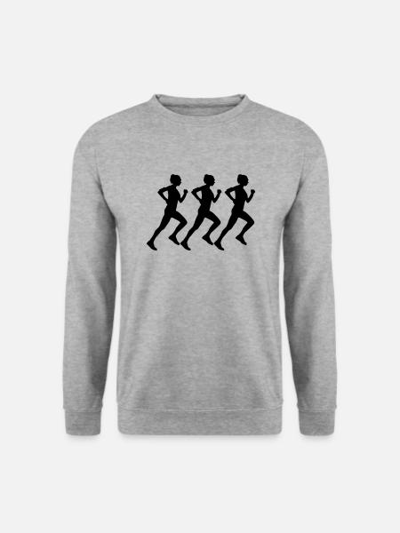 woman running - Unisex Pullover - Weißgrau meliert