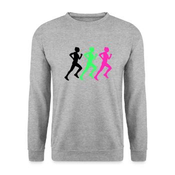 femme qui court - Sweat-shirt Unisexe - gris chiné - Devant - Alina (178cm) & Michal (187cm)