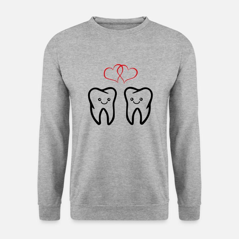 zähne verliebt - Unisex Pullover - Weißgrau meliert
