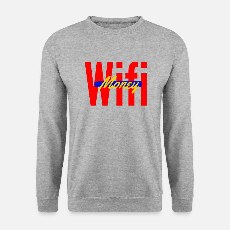 Wifi Money - Unisex Pullover - Weißgrau meliert