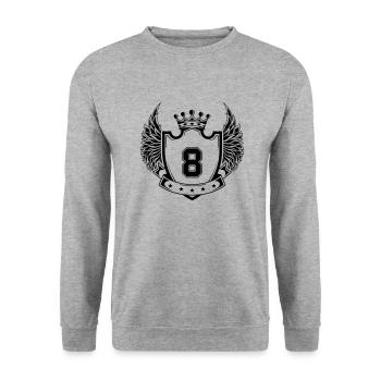 Coat of arms 8 - Unisex Sweatshirt - salt & pepper - Front - Alina (178cm) & Michal (187cm)