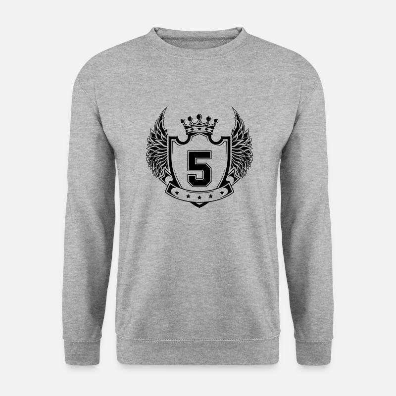 Wappen 5 - Unisex Pullover - Weißgrau meliert