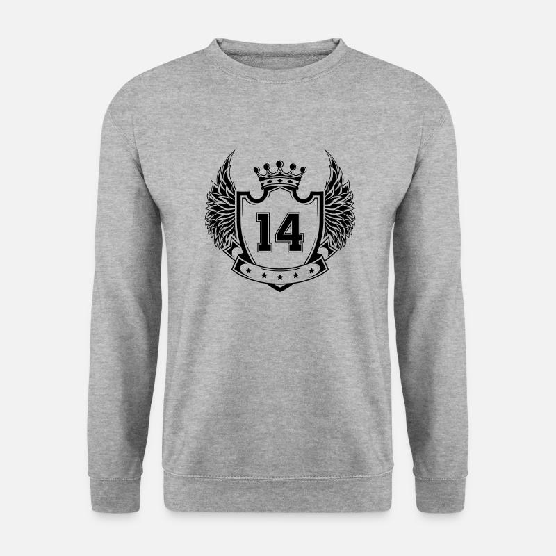 Wappen 14 - Unisex Pullover - Weißgrau meliert