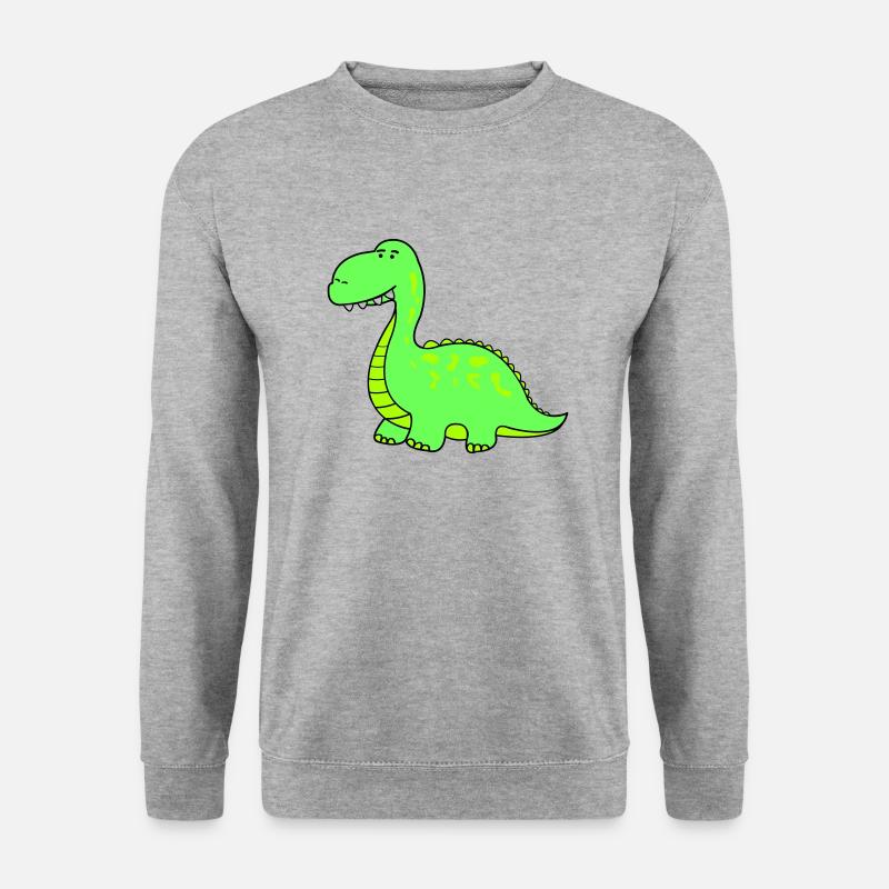 dino - Unisex Pullover - Weißgrau meliert