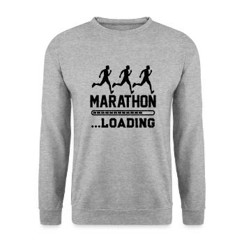 marathon loading 1 - Unisex Pullover - Weißgrau meliert - Vorne - Alina (178cm) & Michal (187cm)
