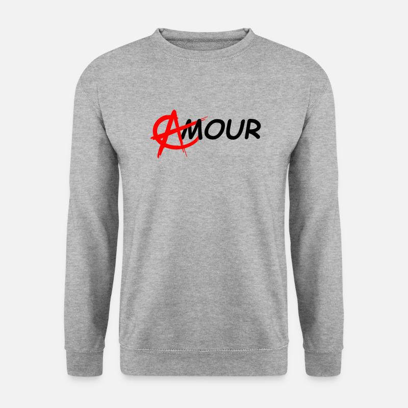 Liebe: relationale Anarchie - Unisex Pullover - Weißgrau meliert