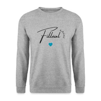 Filleul adoré - Sweat-shirt Unisexe - gris chiné - Devant - Alina (178cm) & Michal (187cm)
