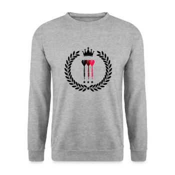 dart - Unisex Pullover - Weißgrau meliert - Vorne - Alina (178cm) & Michal (187cm)