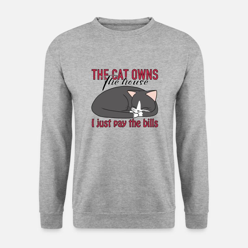Niedliche grau-weiße Katze - Unisex Pullover - Weißgrau meliert