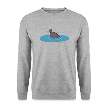 Entenvogel 2 - Unisex Pullover - Weißgrau meliert - Vorne - Alina (178cm) & Michal (187cm)