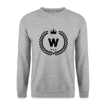 Armoiries W - Sweat-shirt Unisexe - gris chiné - Devant - Alina (178cm) & Michal (187cm)