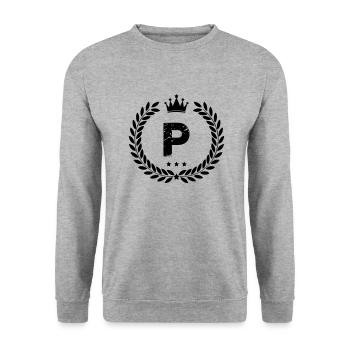 Armoiries P - Sweat-shirt Unisexe - gris chiné - Devant - Alina (178cm) & Michal (187cm)