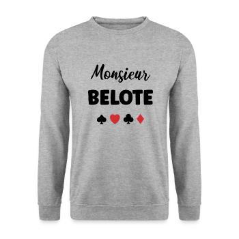 belote - Sweat-shirt Unisexe - gris chiné - Devant - Alina (178cm) & Michal (187cm)