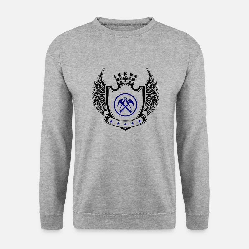 Dachdecker Wappen - Unisex Pullover - Weißgrau meliert